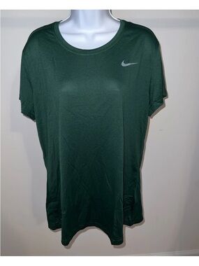 Nike Womens Dri-FIT Training T-Shirt Dark Green XL NWT